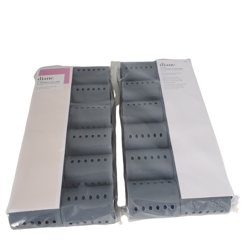 Set of Diane 12 Pack 2" Magnetic Rollers New in Package Gray